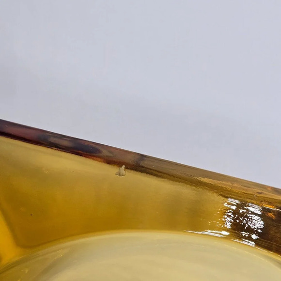 Set of 3 Vintage 1970s Anchor Hocking Amber MCM Glass Square Tapered Ashtray - Picture 10 of 10